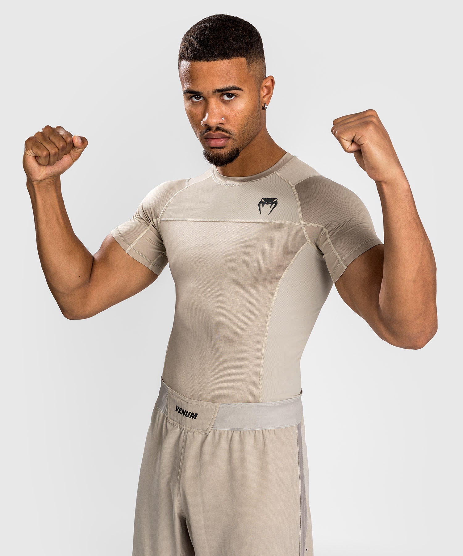 Venum Rashguard G-Fit Air Kurze Ärmel - Sand