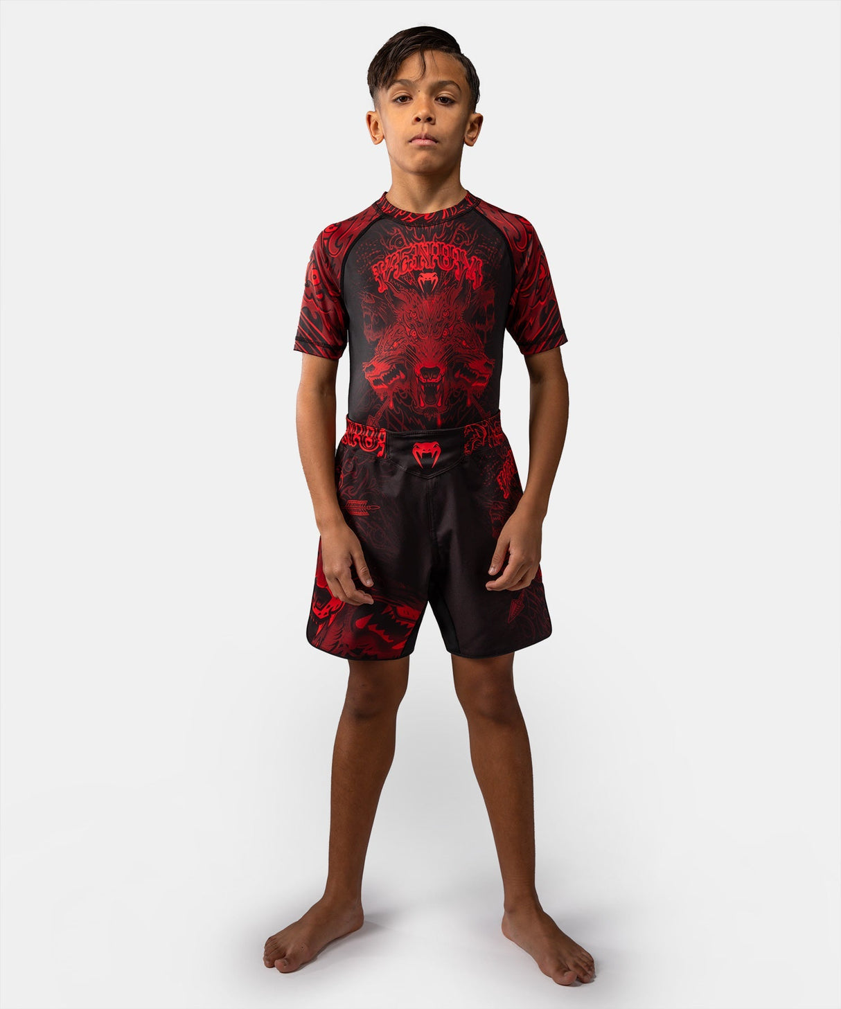 Venum MMA Shorts Wolf Atak Kinder - Schwarz/Rot