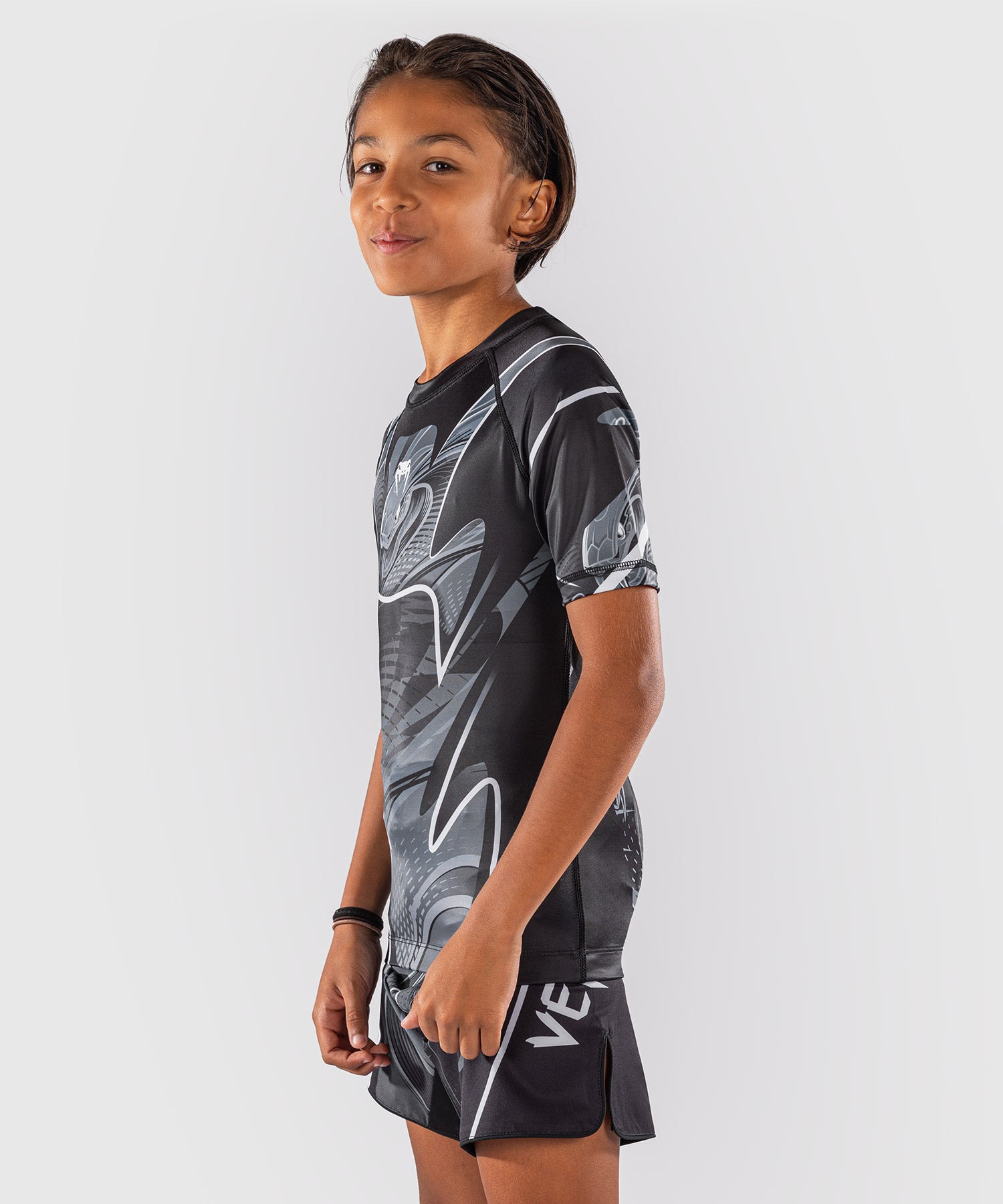 Venum Rashguard Crimson Viper 2.0 Kurzarm Kinder - Schwarz/Grau