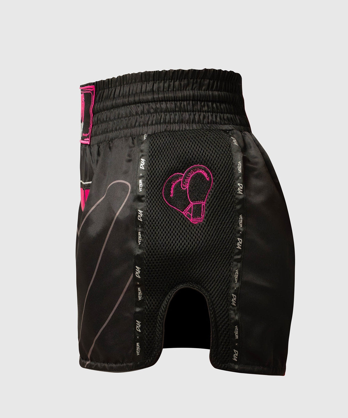 Venum Muay-Thai-Shorts x Dua - Schwarz/Fuchsia Rosa
