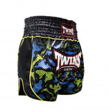 Twins Muay Thai Shorts TTBL Atlas - Schwarz/Grün/Blau