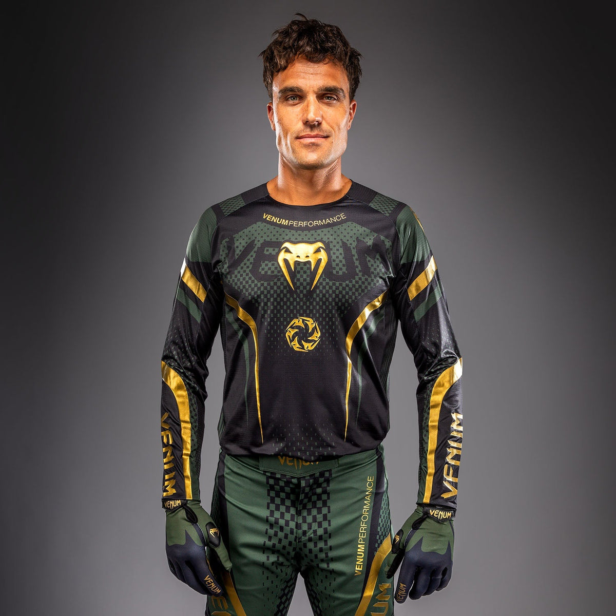 Venum MX Challenger Shirt - Schwarz/Grün/Gold