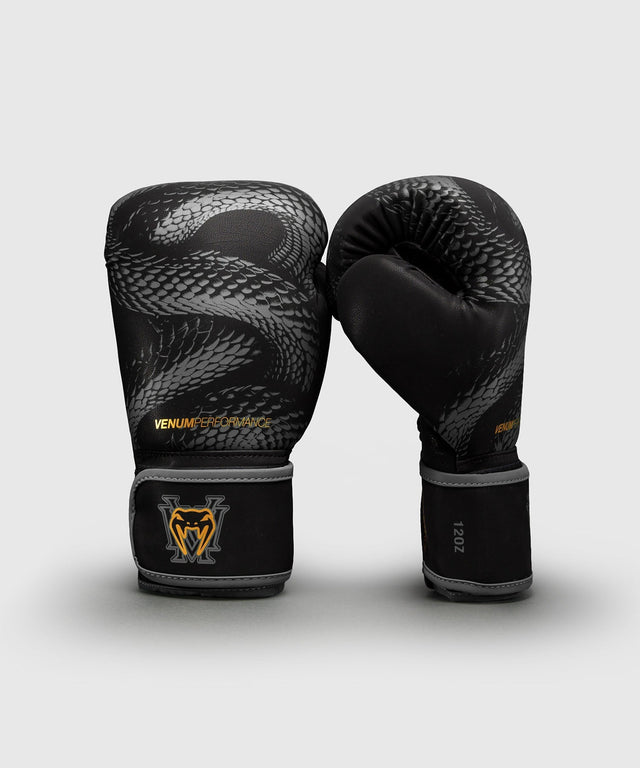 Venum Boxhandschuhe Matupa Schwarz/Grau/Gold - Seitenansicht