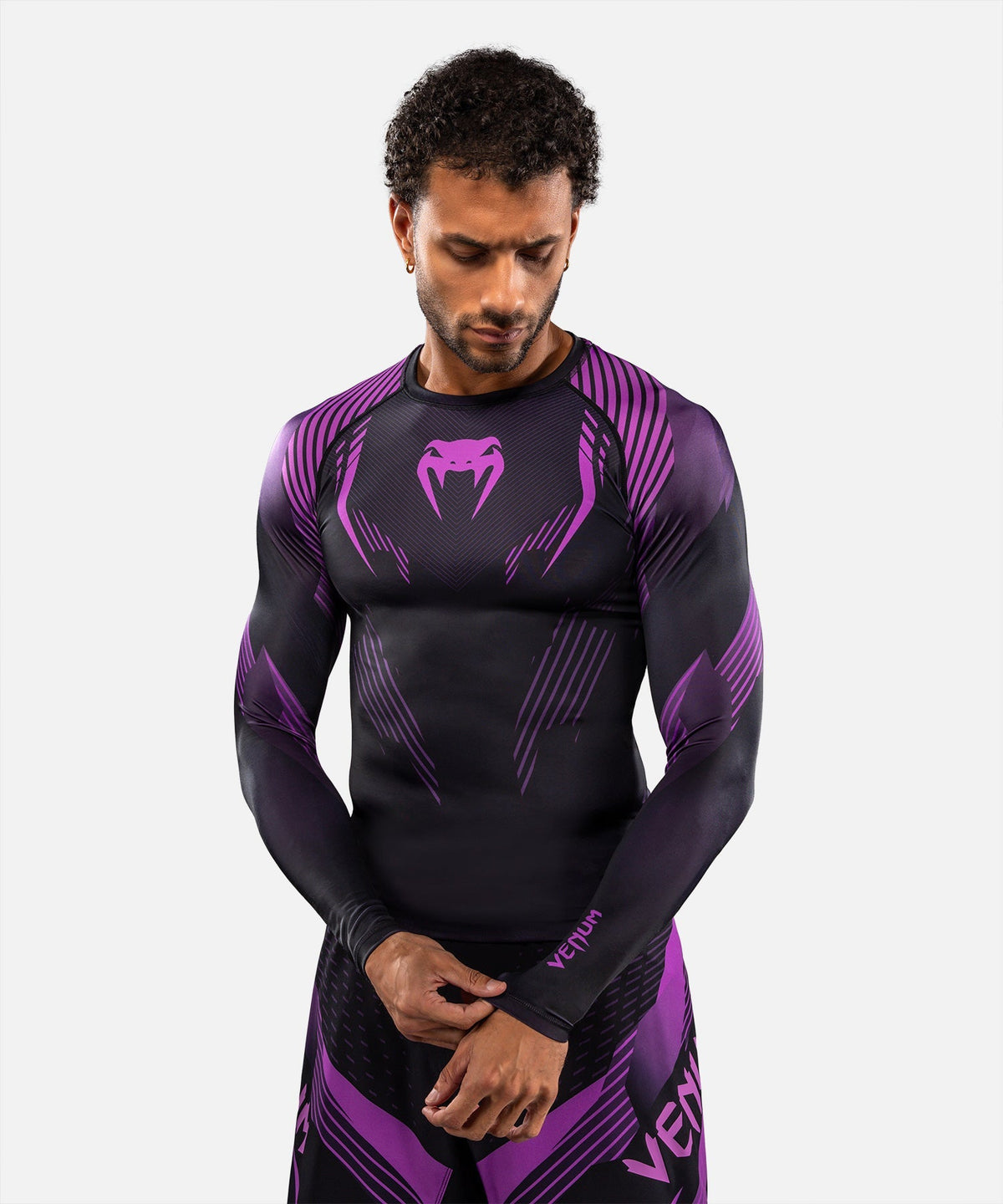 Venum Rashguard No-Gi 6.0 Lange Ärmel - Schwarz/Lila