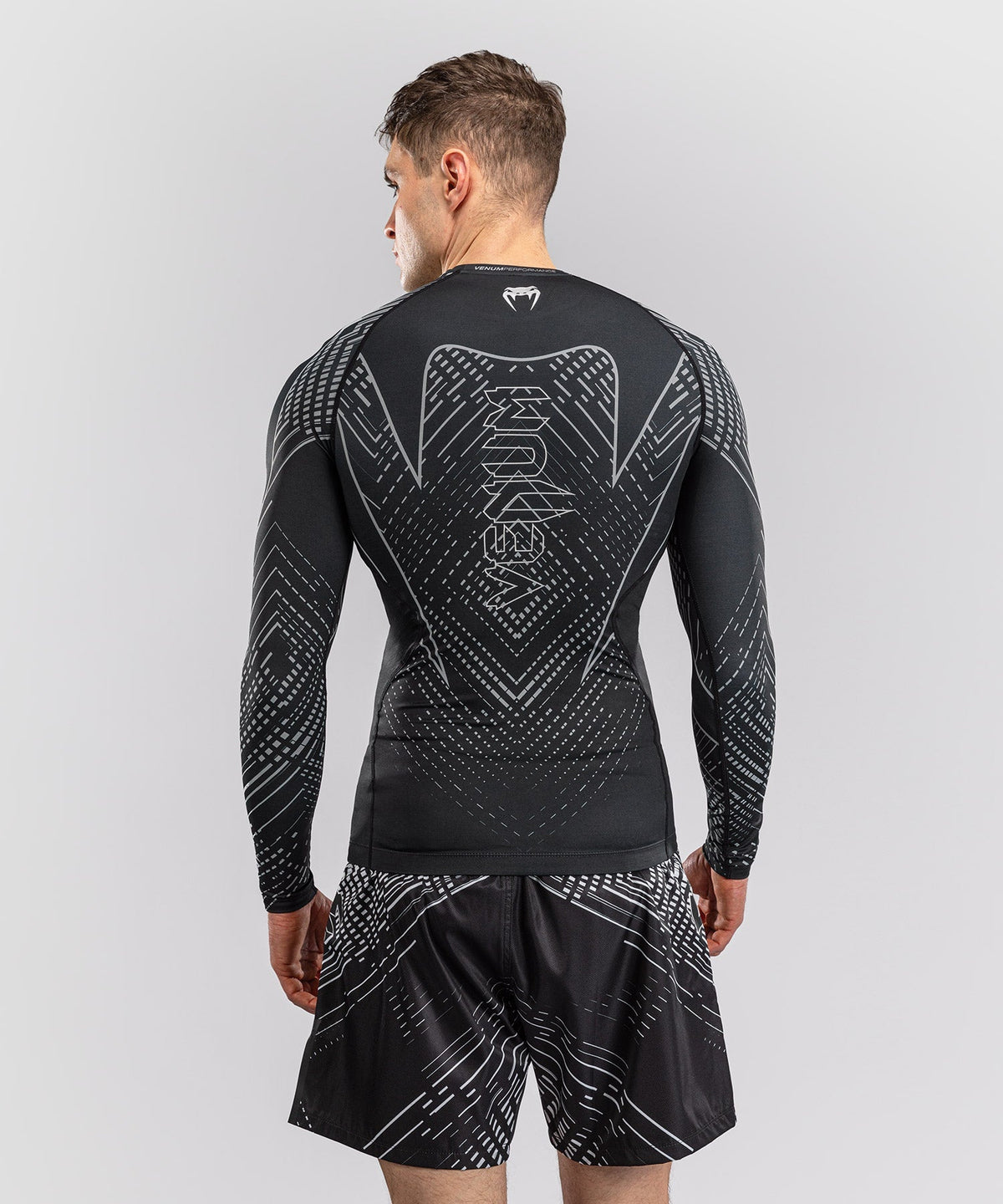 Venum Rashguard Midnight Fury Lange Mouwen - Schwarz/Grau/Silber