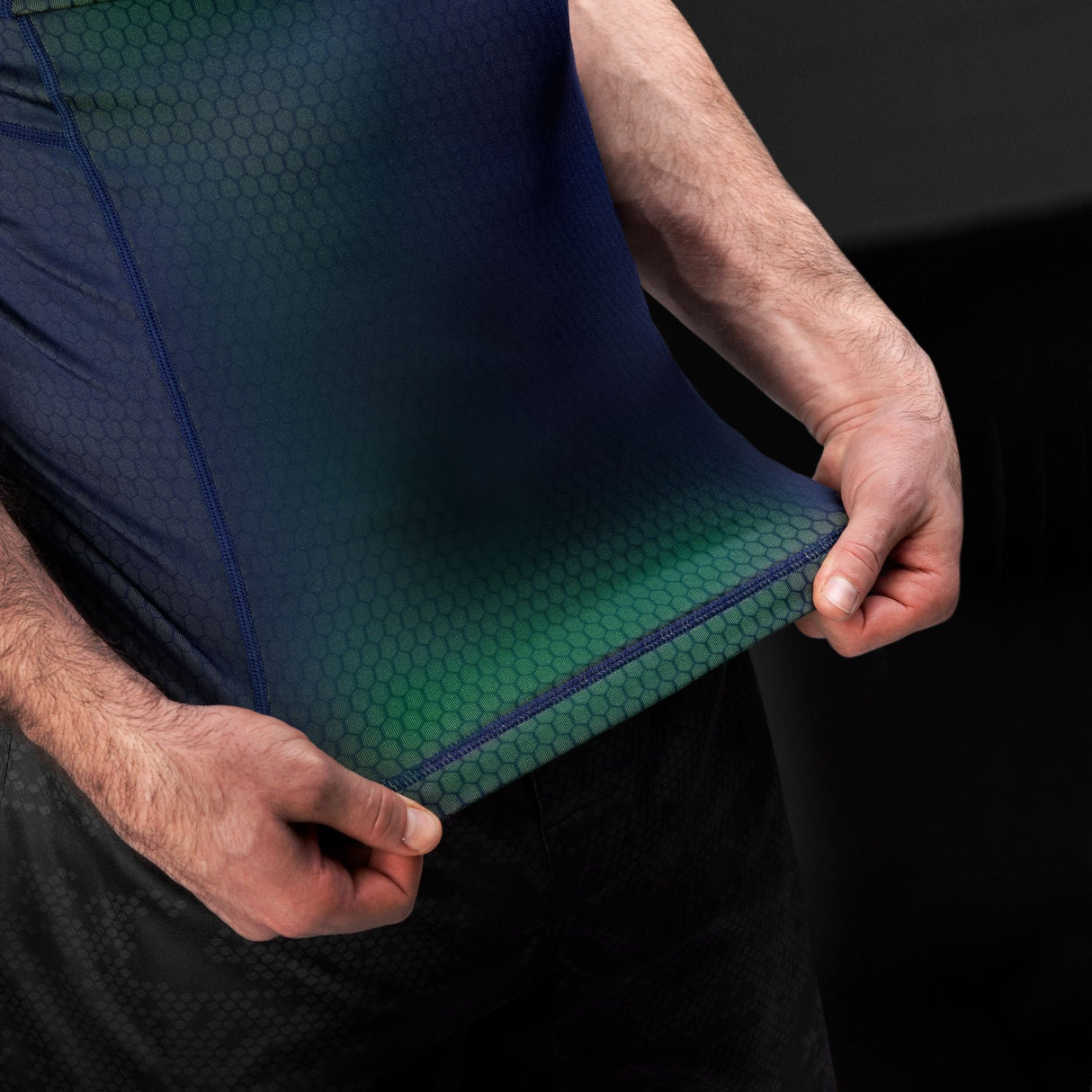 Hayabusa Rashguard Fusion Kurzarm - Blau/Grün
