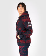 Venum UFC Hoodie Zenith Damen - Marineblau/Bordeauxrot/Silber