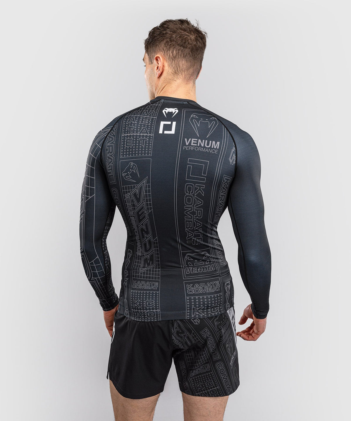 Venum Rashguard Karate Combat Lange Mouwen - Schwarz/Grau