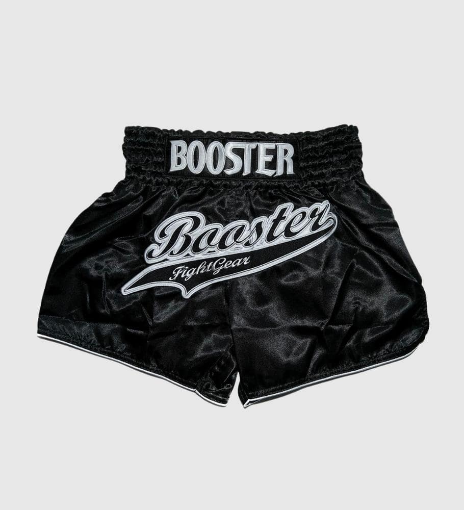 Booster Muay Thai Shorts Slugger - Schwarz/Silber - The Fight Company Deutschland