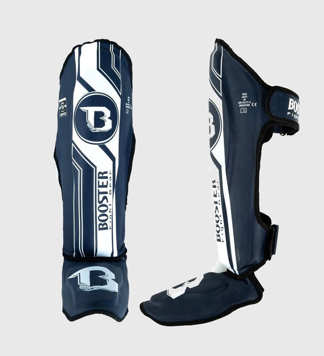 Booster Schienbeinschoner V9 - Navy Blau/Weiss - The Fight Company Deutschland
