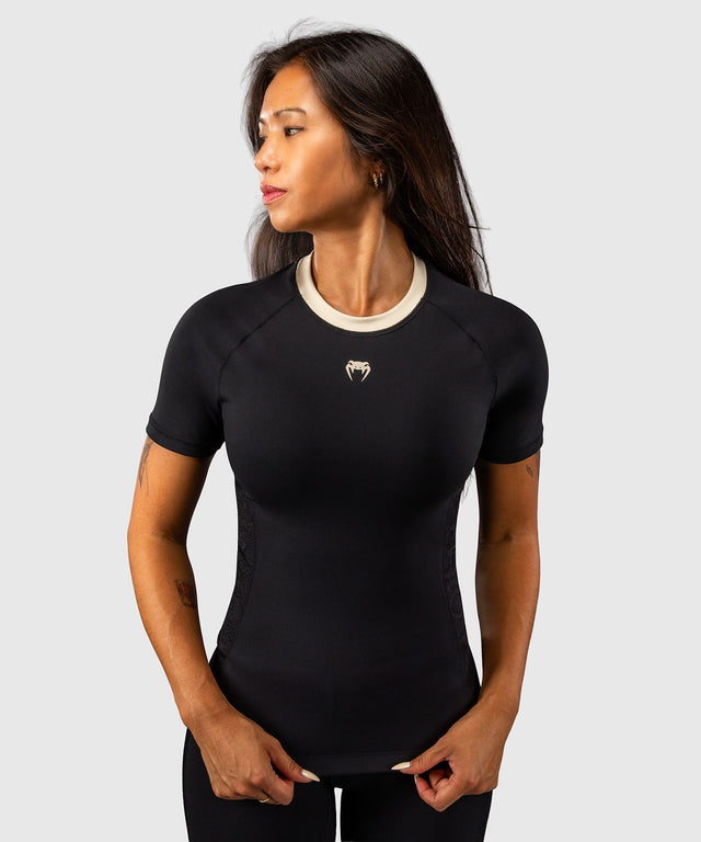 Venum Rashguard Viper Kurzarm Damen - Schwarz