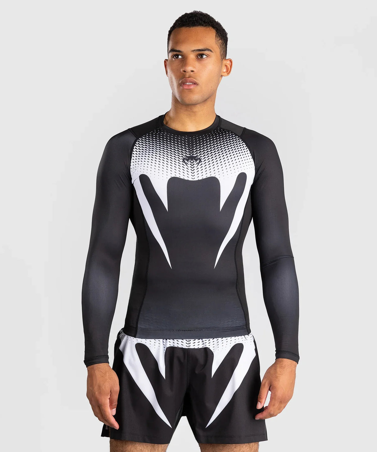 Venum No Gi Rashguard Langarm – Schwarz/Weiss