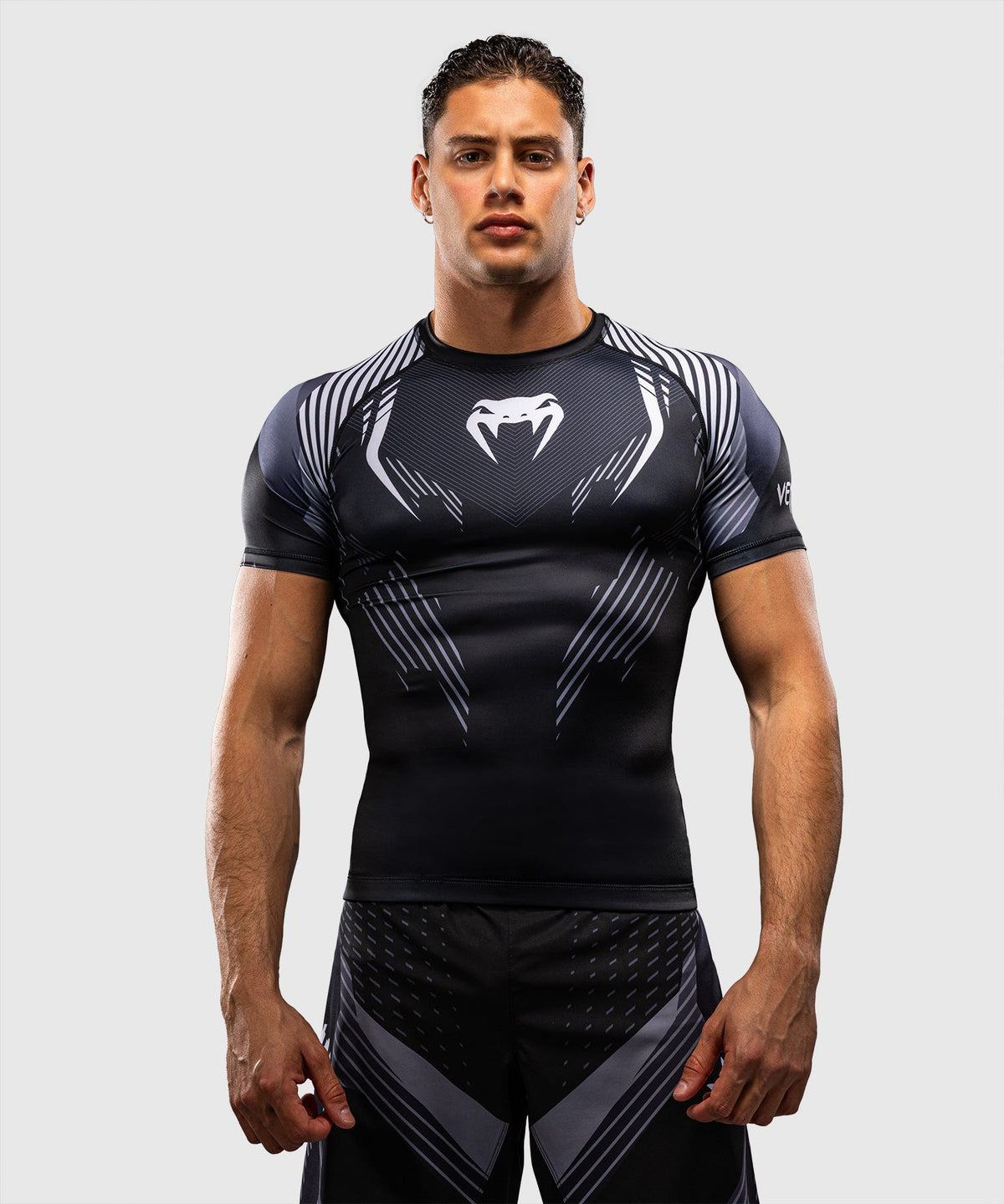 Venum Rashguard No-Gi 6.0 Kurzarm - Schwarz/Weiß