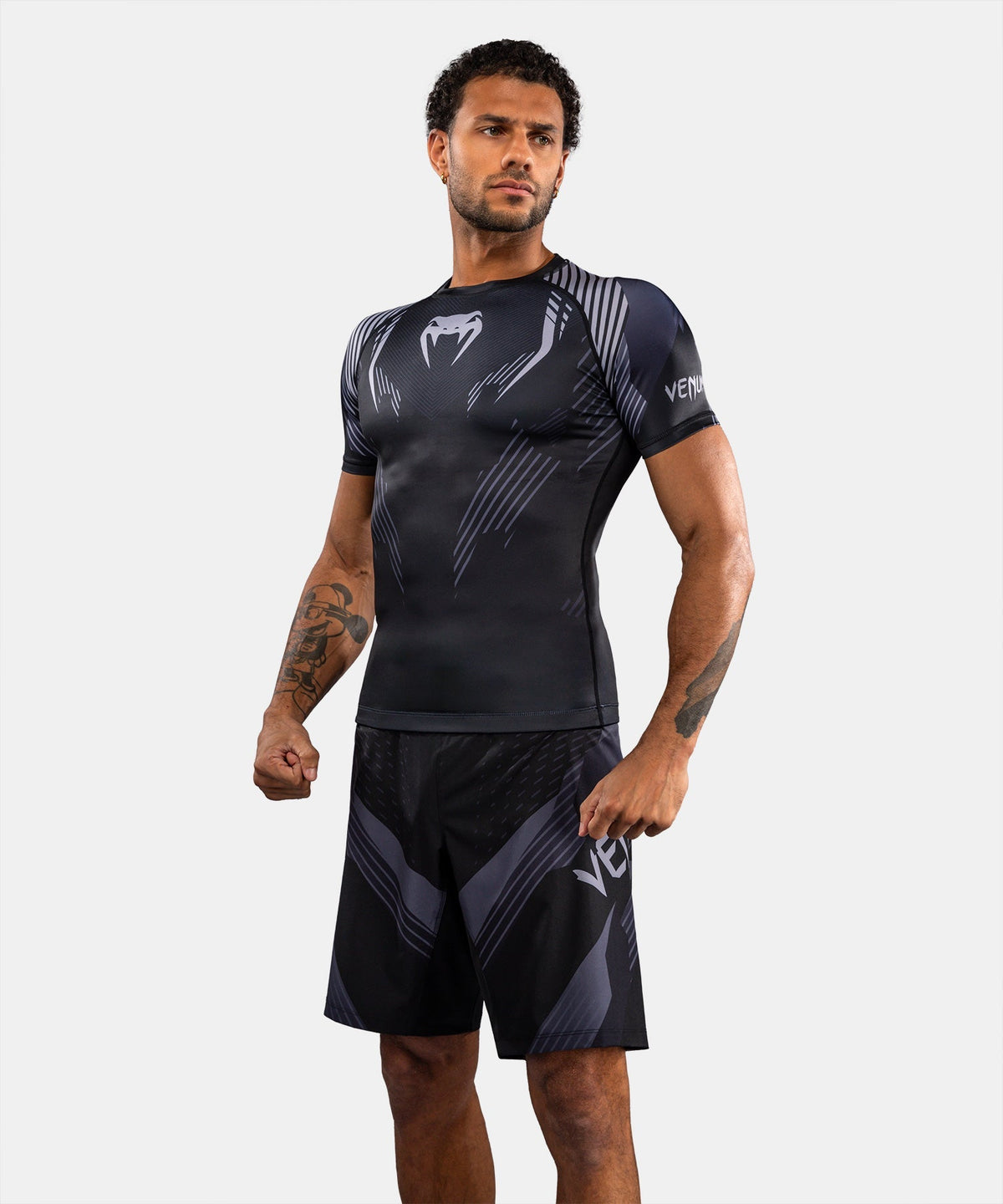 Venum Rashguard No-Gi 6.0 Kurzarm – Schwarz/Grau