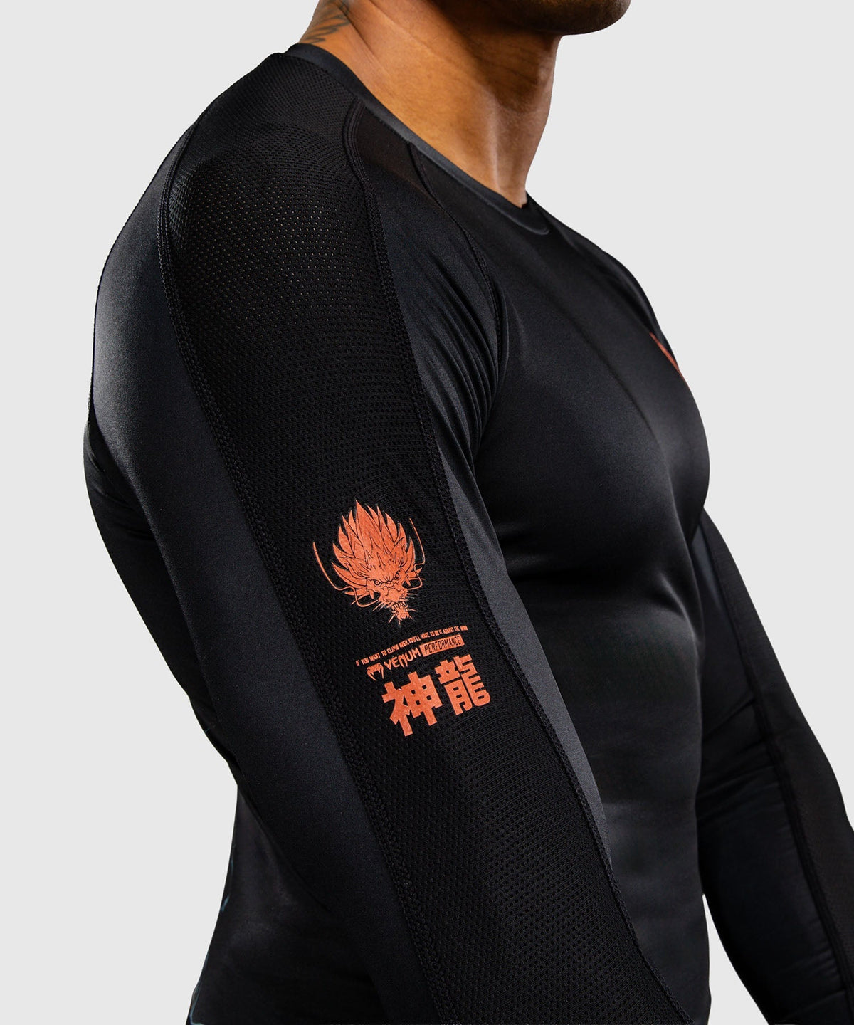 Venum Rashguard Thunder Dragon Lange Ärmel - Schwarz/Grau/Kupfer