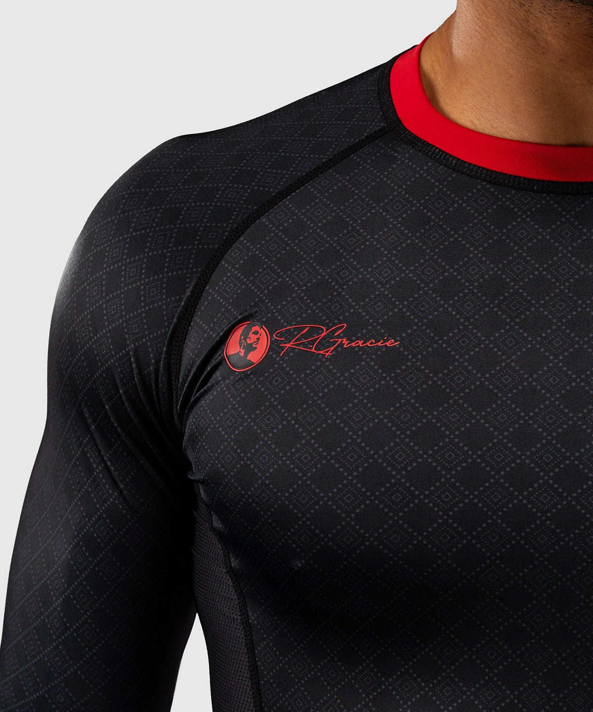 Venum Rashguard x Roger Gracie Lange Ärmel - Schwarz/Rot