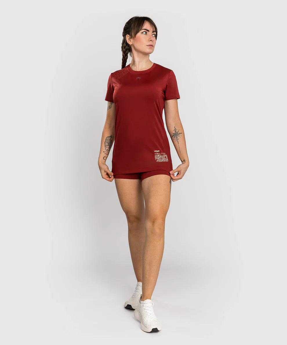 Venum Damen Dry Tech T-Shirt Serpenti – Burgundy