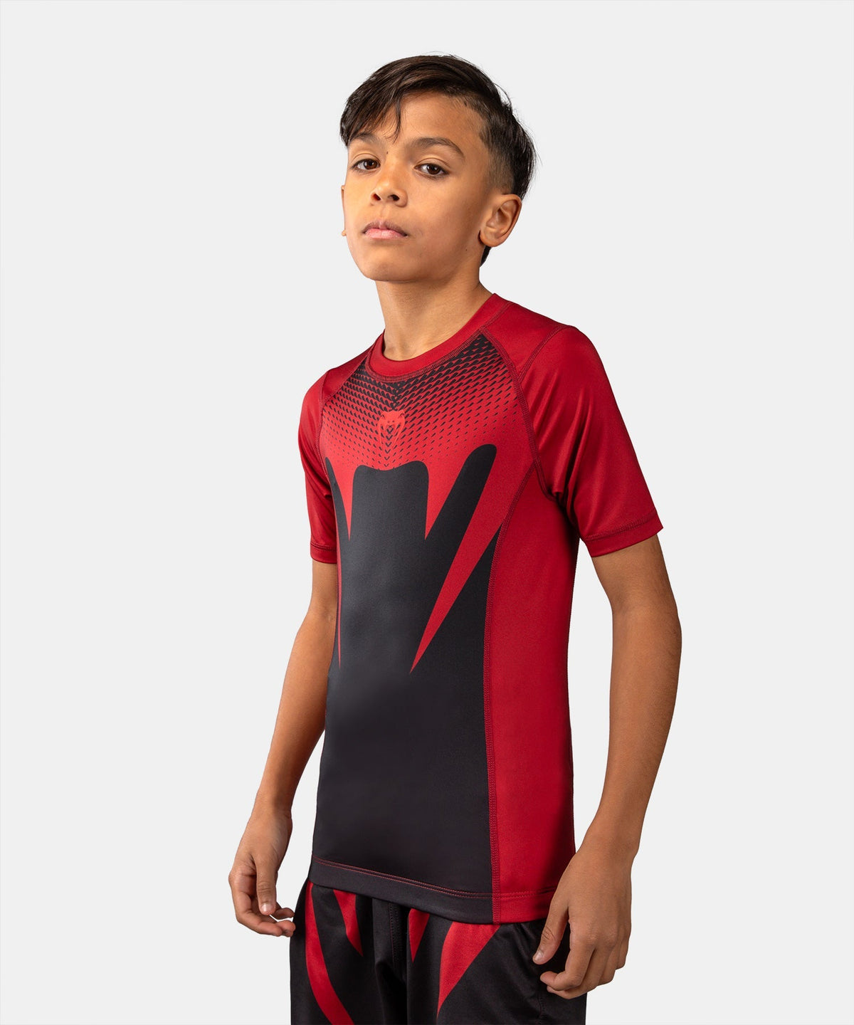 Venum Rashguard Attack Kurzarm Kinder - Schwarz/Rot