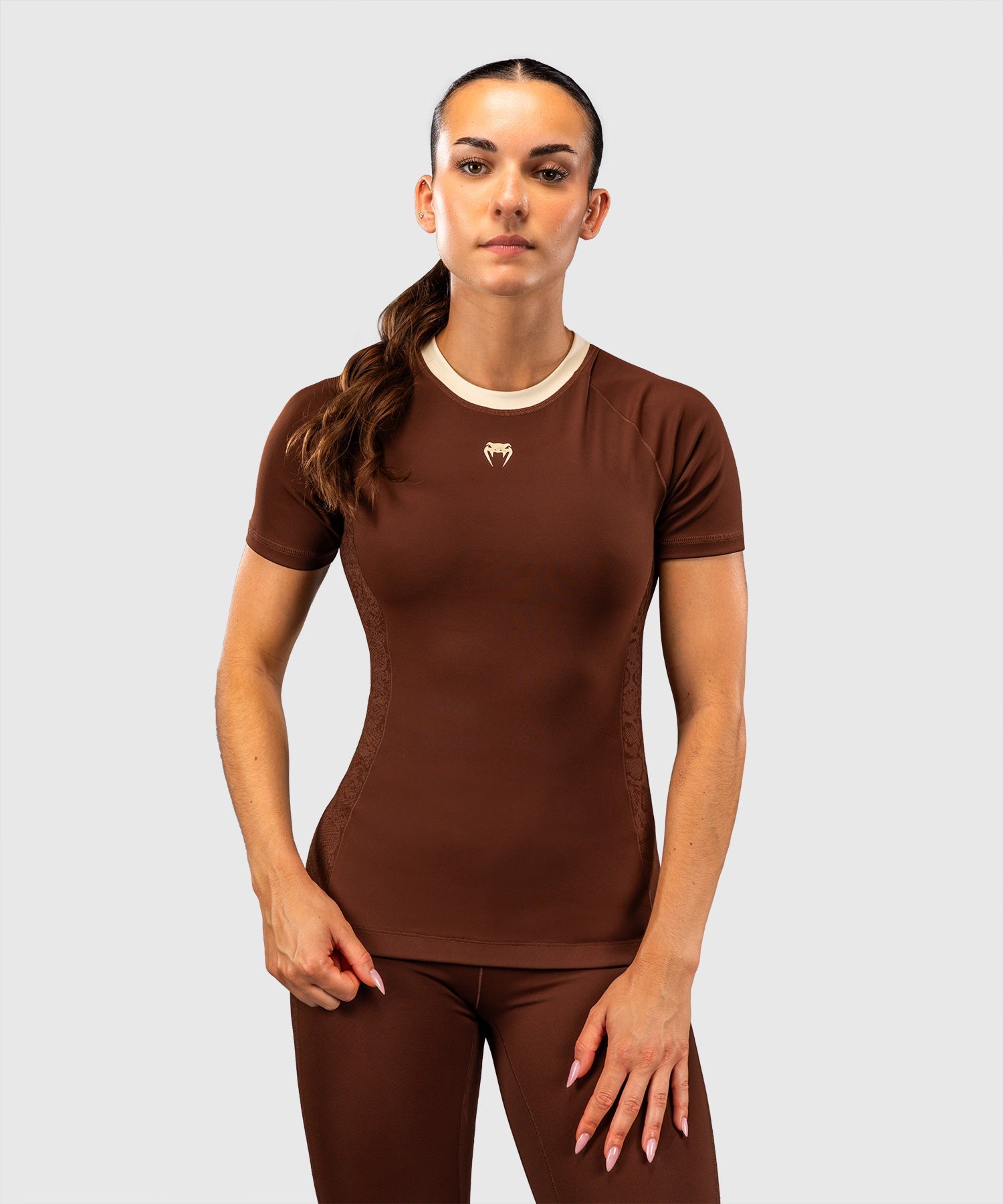 Venum Rashguard Viper Kurzarm Damen - Braun