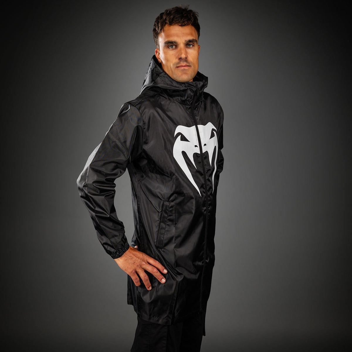 Venum MX Basics Lange Regenjacke - Schwarz/Weiß
