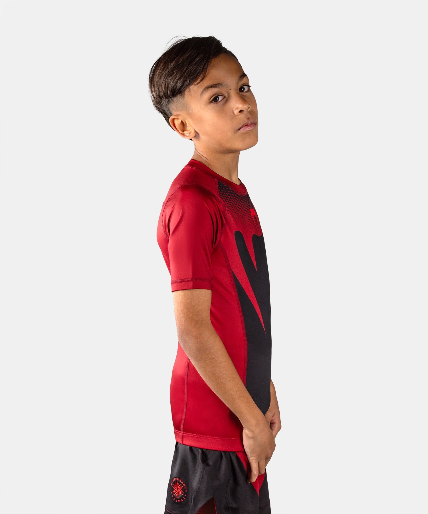 Venum Rashguard Attack Kurzarm Kinder - Schwarz/Rot