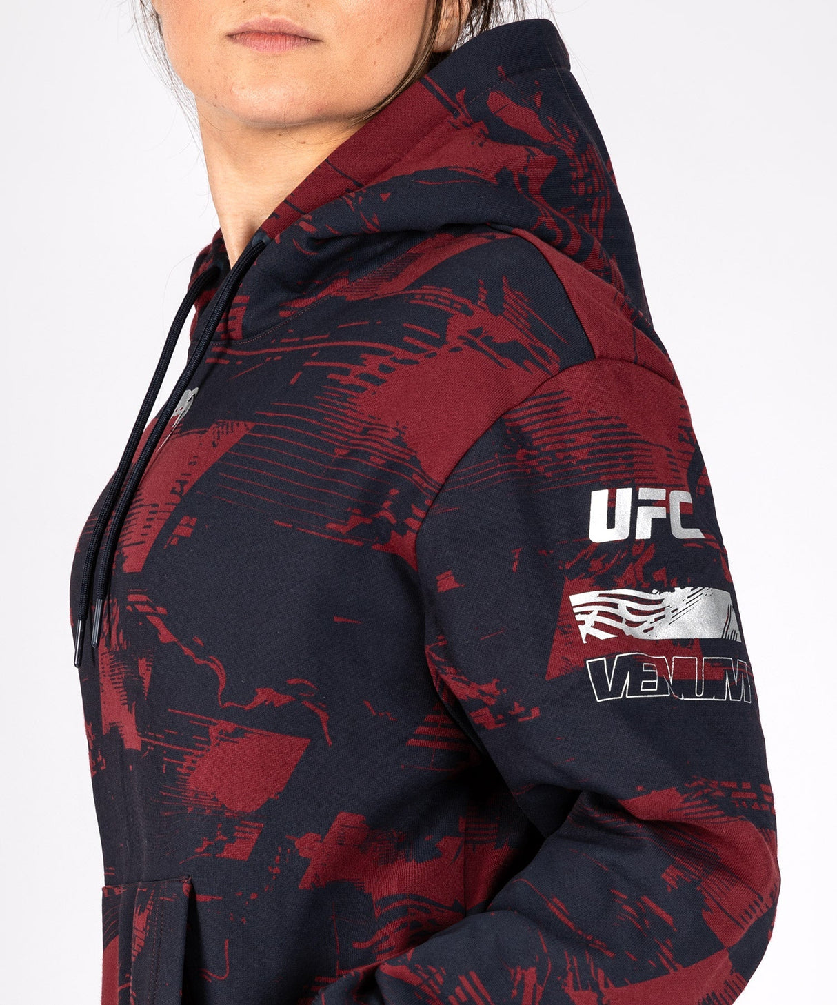 Venum UFC Hoodie Zenith Damen - Marineblau/Bordeauxrot/Silber