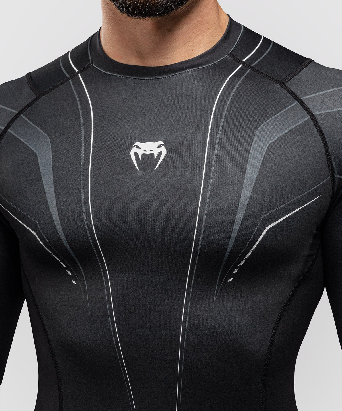 Venum Rashguard Streamline Lange Ärmel - Schwarz/Weiß