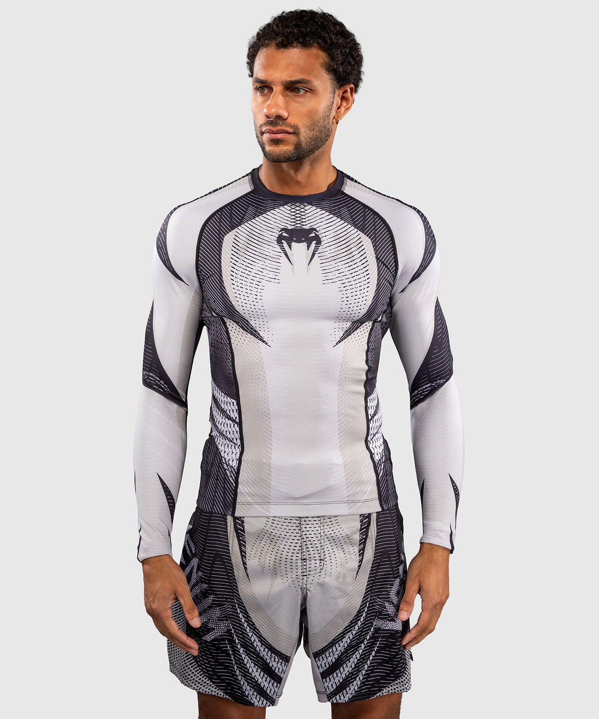 Venum Rashguard Galactic 3.0 Lange Mouwen - Offwhite/Schwarz