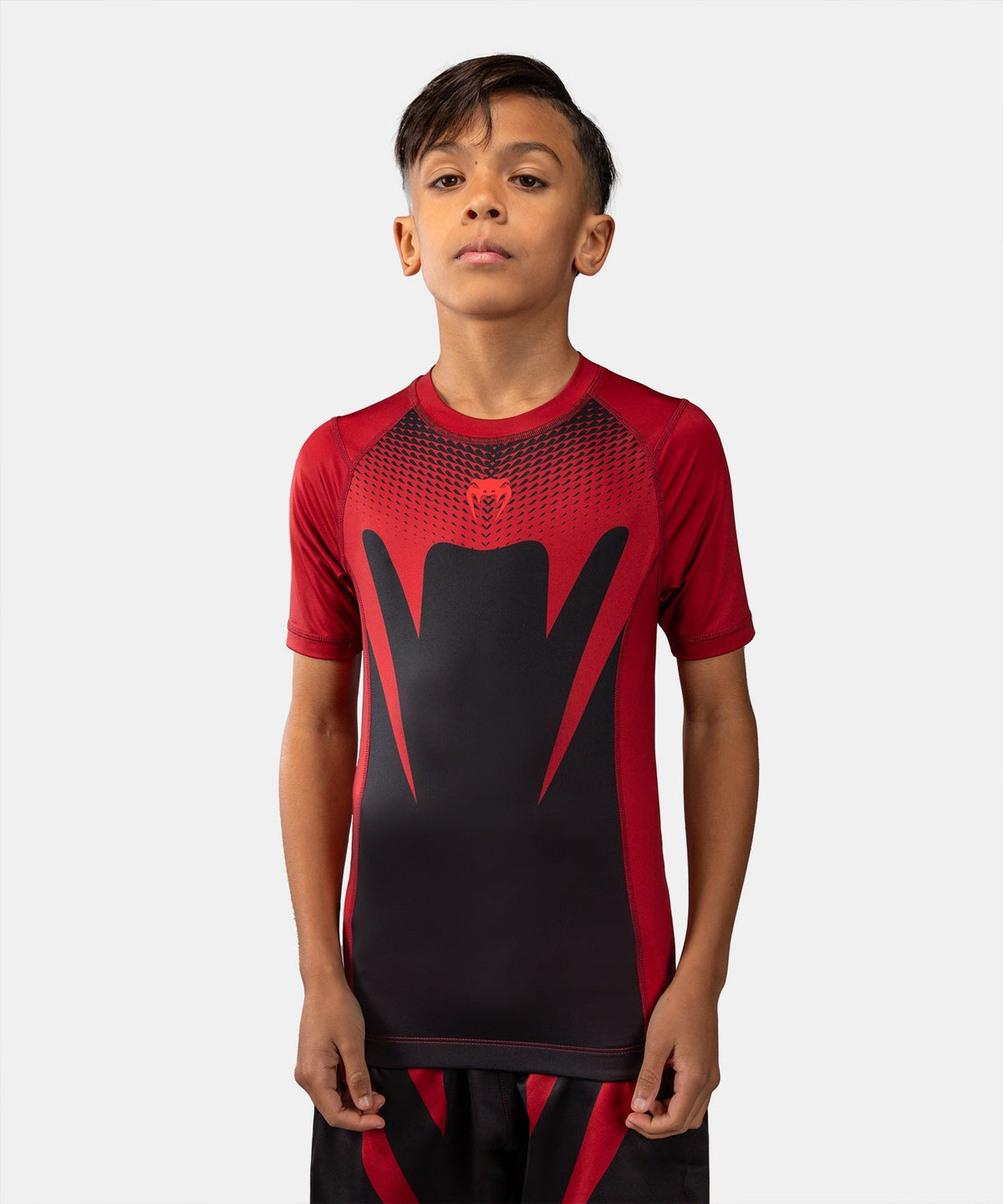 Venum Rashguard Attack Kurzarm Kinder - Schwarz/Rot