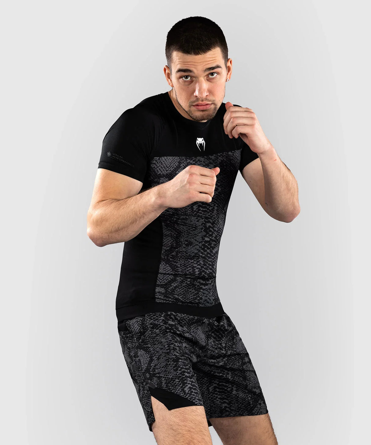 Venum Rashguard Kurzarm G-Fit Scales – Schwarz/Grau