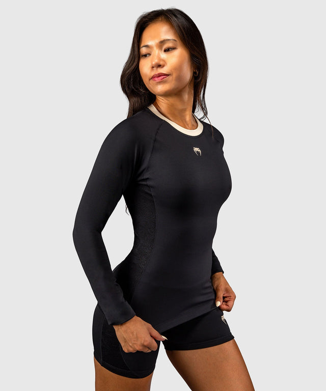 Venum Rashguard Viper Lange Ärmel Damen - Schwarz