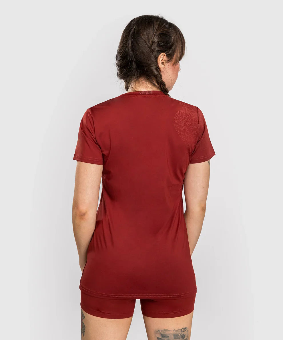 Venum Damen Dry Tech T-Shirt Serpenti – Burgundy