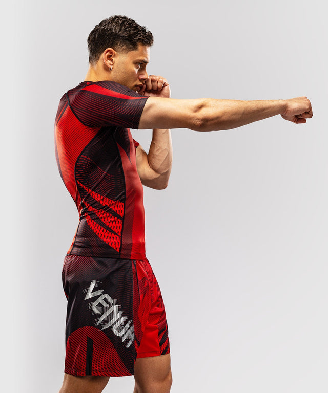 Venum Rashguard Galactic 3.0 Kurzarm - Rot/Silber