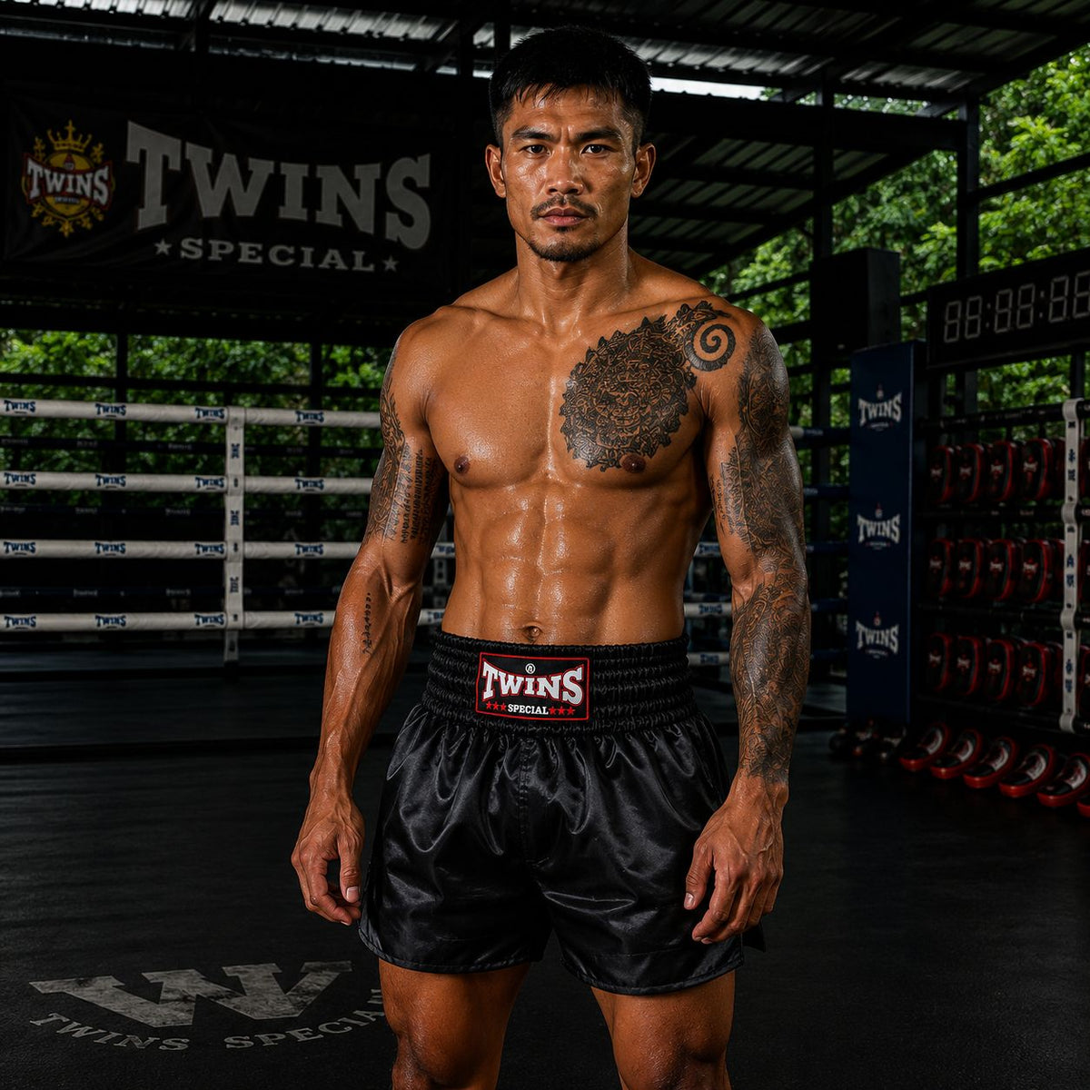 Twins Muay Thai Shorts TTE - Schwarz