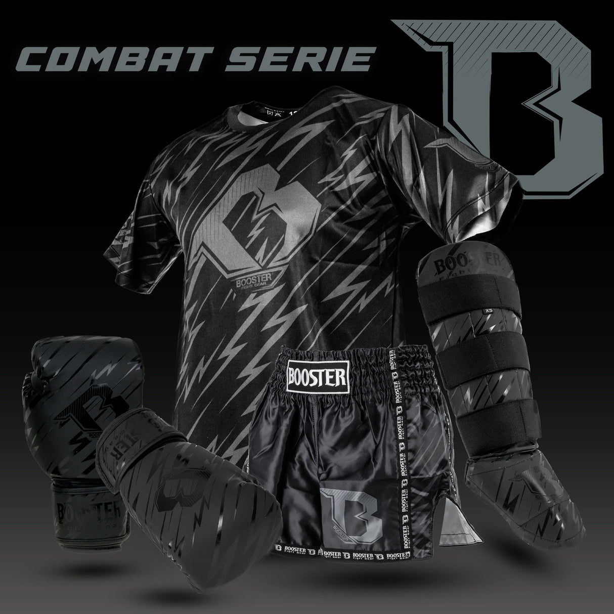 Booster Schienbeinschoner Combat Series 4 Kinder - Schwarz