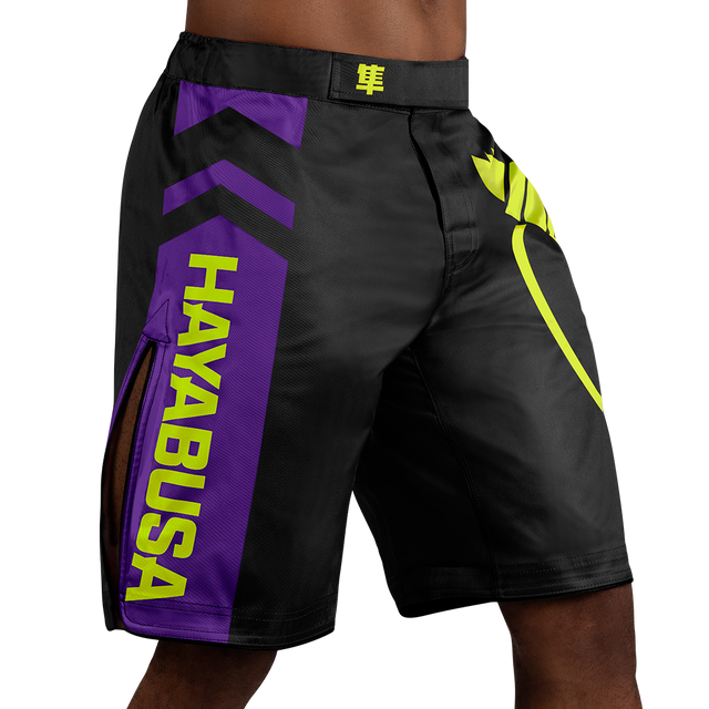 Hayabusa MMA-Shorts Icon Lang - Schwarz/Neon