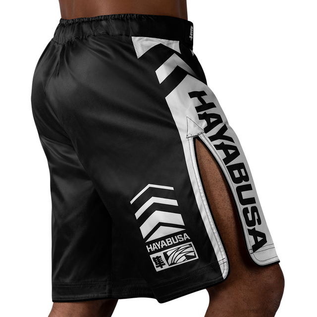 Hayabusa MMA-Shorts Icon Lang - Schwarz/Weiss