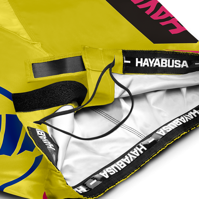Hayabusa MMA-Shorts Icon Lang - Gelb/Blau/Rosa