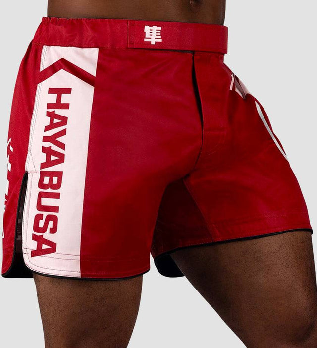 Hayabusa MMA Broekje Icon - Rood/Wit - The Fight Company Deutschland