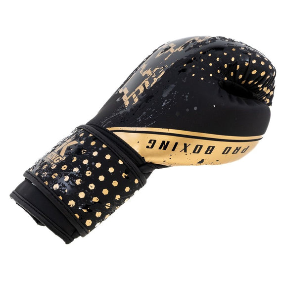 King Pro Boxing Boxhandschuhe Kids Hexagon - Schwarz/Gold