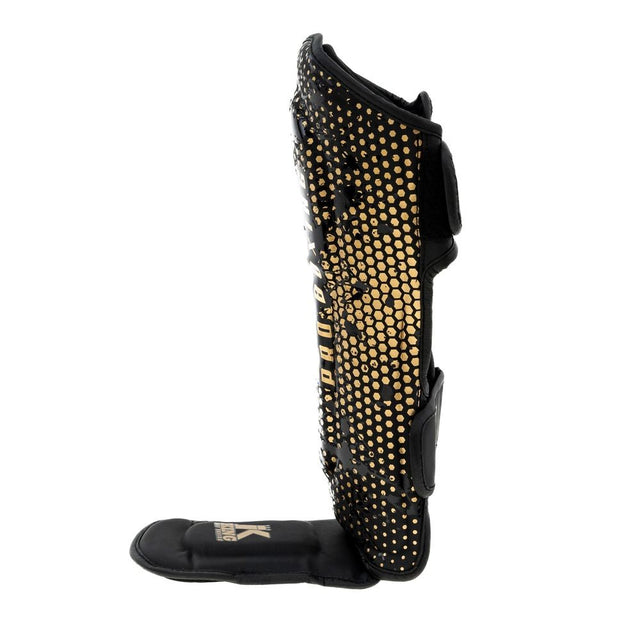 King Pro Boxing Schienbeinschoner Kids Hexagon - Schwarz/Gold