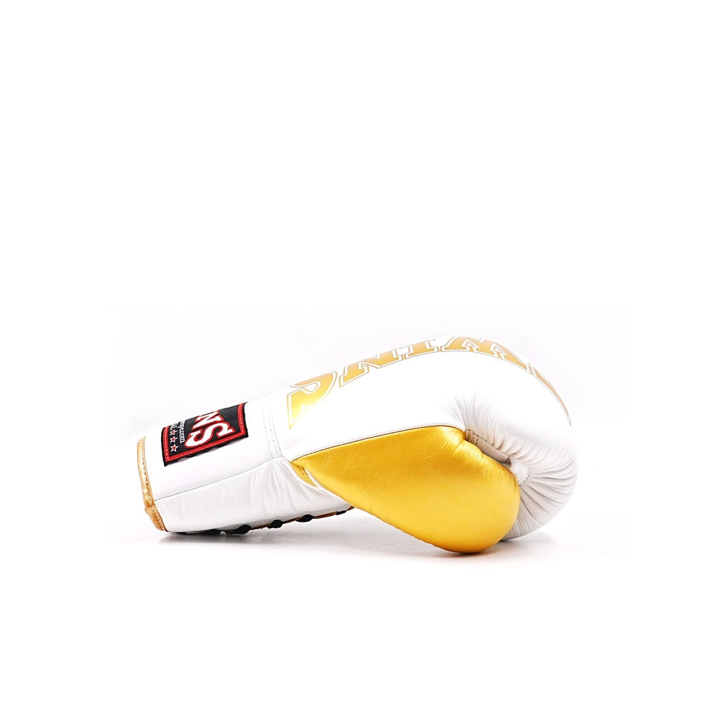 Twins Boxhandschuhe BGVLL8 mit Schnürverschluss – Weiß/Gold