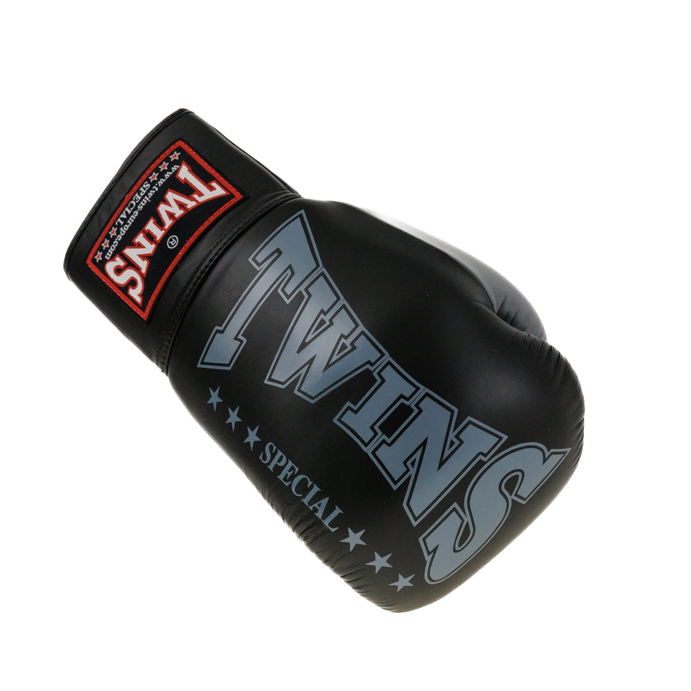 Twins Boxhandschuhe BGLL8 mit Schnürung – Schwarz/Grau