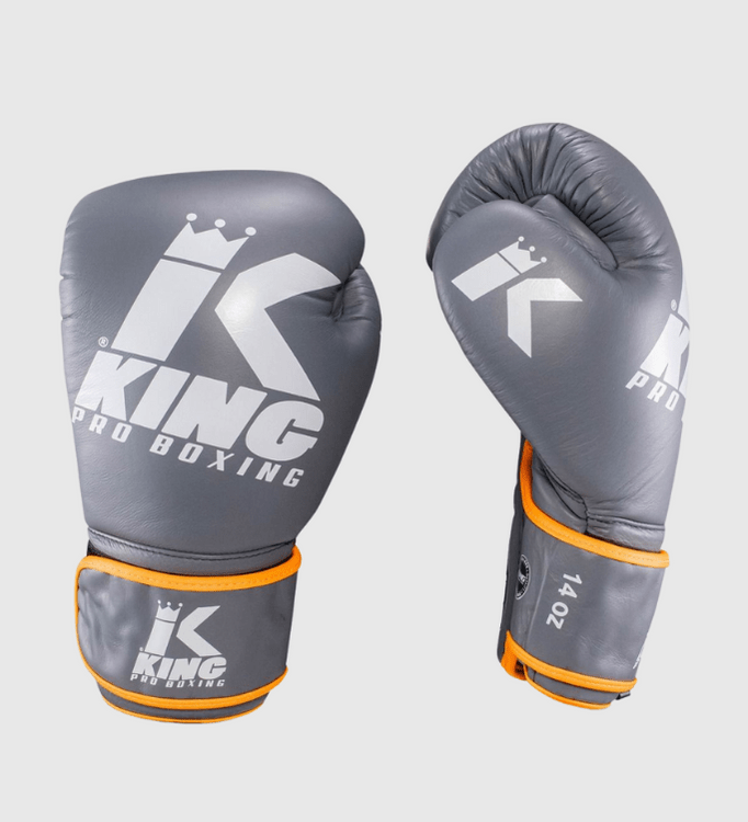 King Boxhandschuhe Platinum 6 - Grau/Orange - The Fight Company Deutschland