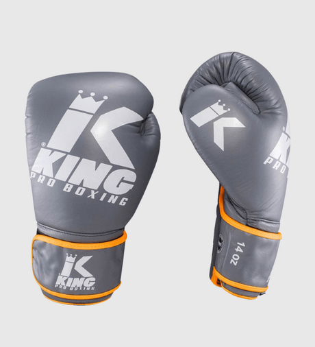 King Boxhandschuhe Platinum 6 - Grau/Orange - The Fight Company Deutschland