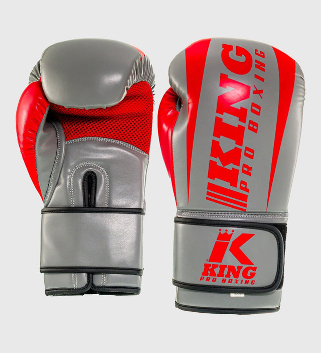 King Boxhandschuhe Revo - Grau/Rot - The Fight Company Deutschland