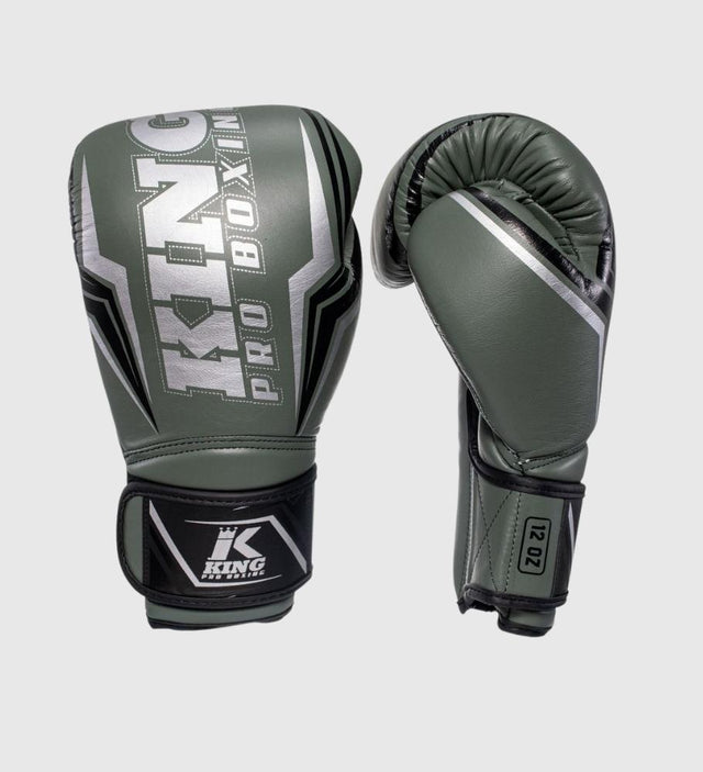 King (Kick)Bokshandschoenen Thor - Kaki Groen/Zwart/Zilver - (Kick)Bokshandschoenen