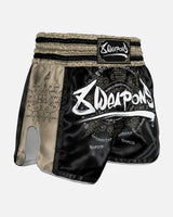 8 WEAPONS Muay-Thai-Shorts 8 Ways Yant 2.0 - Schwarz/Sand