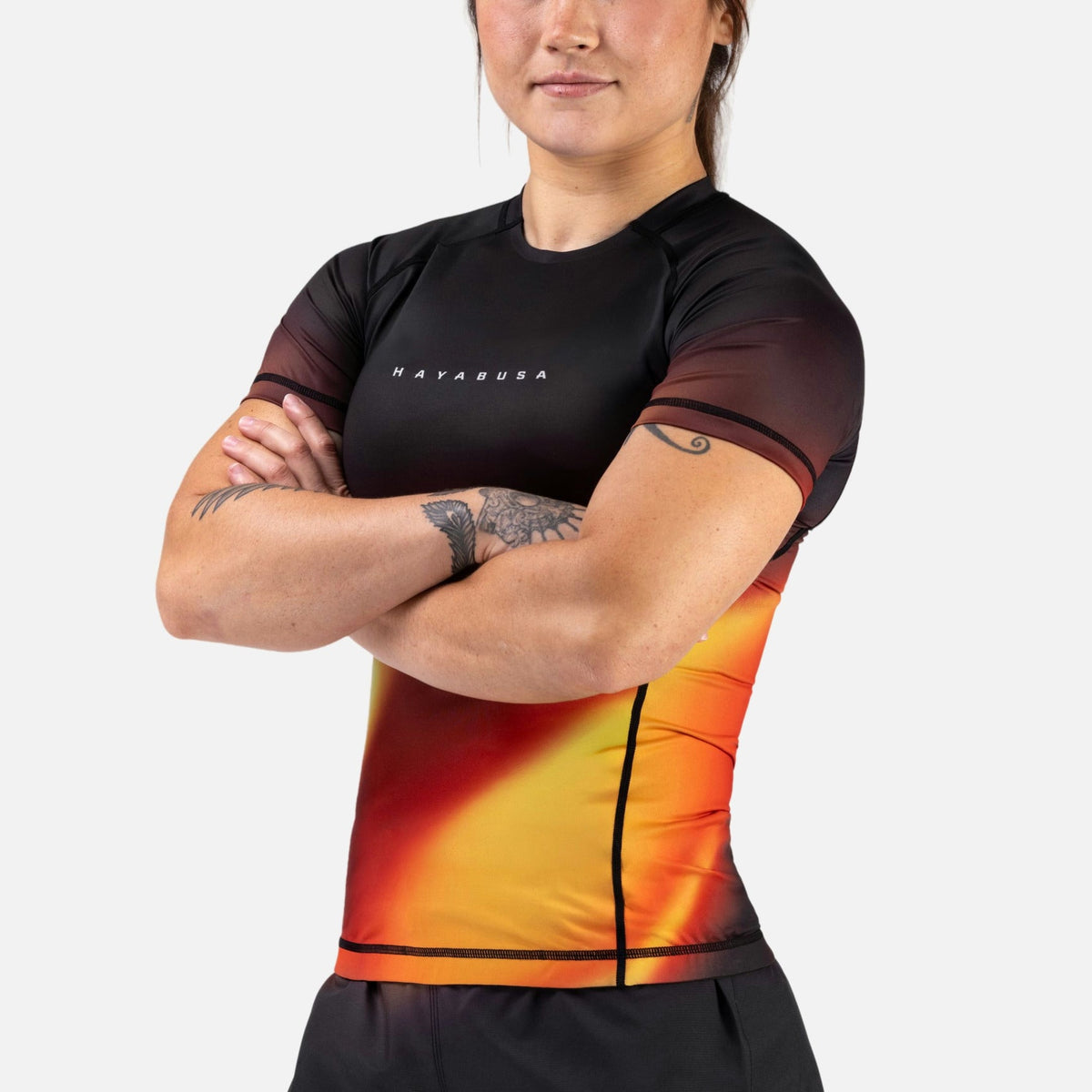 Hayabusa Rashguard Apex Nova Kurzarm Damen - Orange