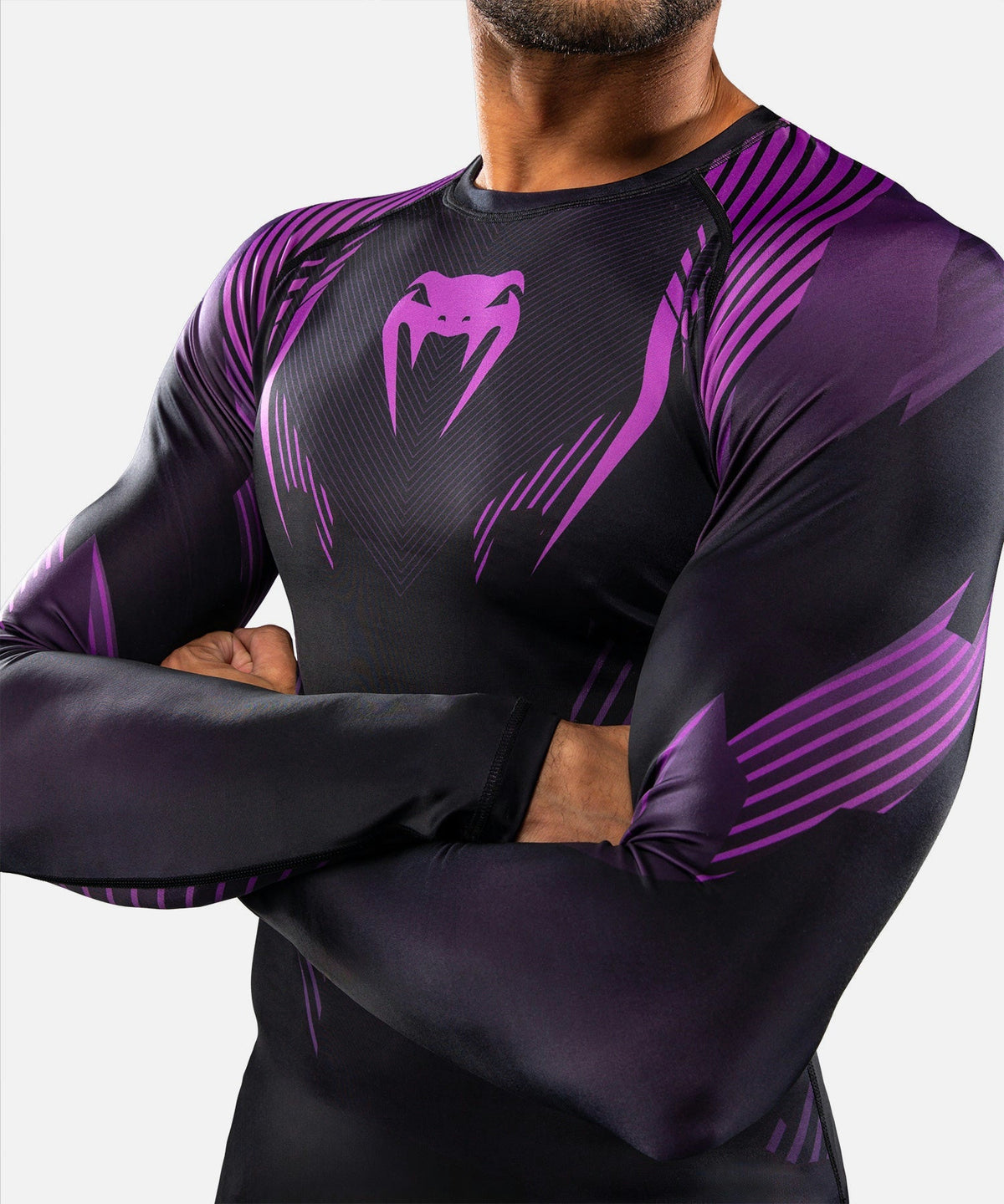 Venum Rashguard No-Gi 6.0 Lange Ärmel - Schwarz/Lila